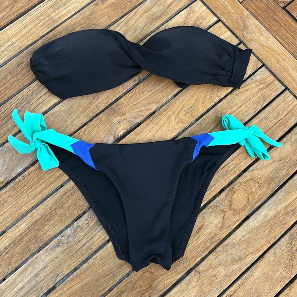 Decathlon knotted bikini bottom and bandeau top, size XS